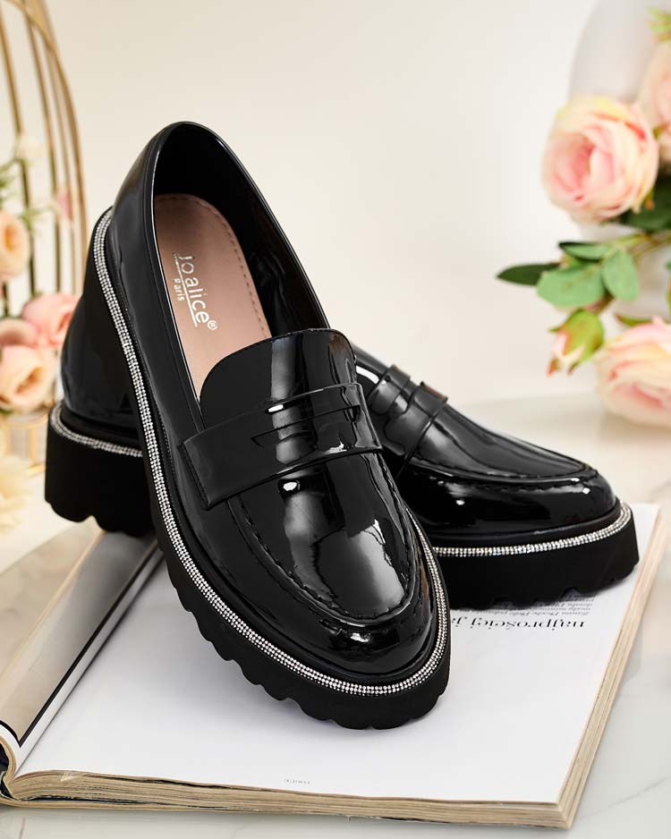 Royalfashion Mocasini lăcuiți pentru femei Deru