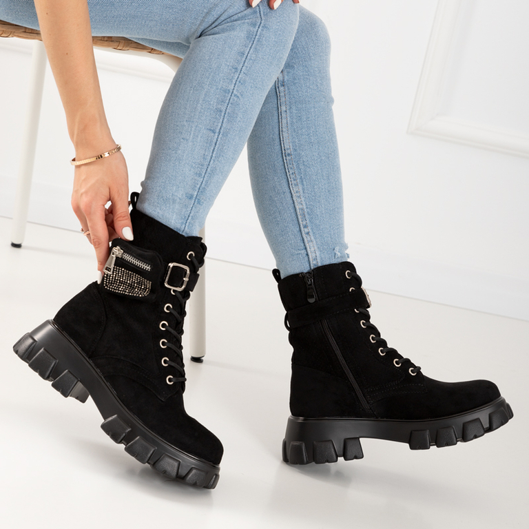 Gigis negru din piele de căprioară ecologică Gigis - Încălțăminte