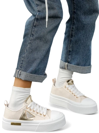Royalfashion Sneakers platform pentru femei Aur