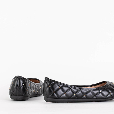 Interesanti balerini matlasati dama negre cu jeturi Binolis - Incaltaminte