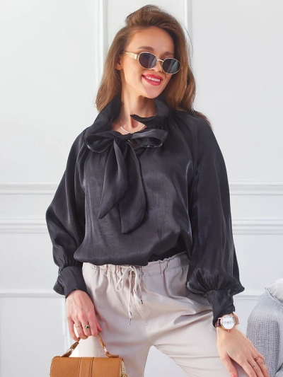 Royalfashion Cămașă strălucitoare pentru femei cu guler decorativ