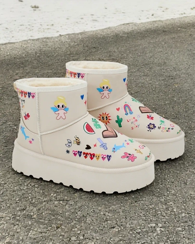 Ghete scurte de iarnă pentru femei Royalfashion cu stickere Hanaga