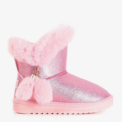 OUTLET Cizme de zăpadă pentru copii roz cu pompe Tirsa - Încălțăminte