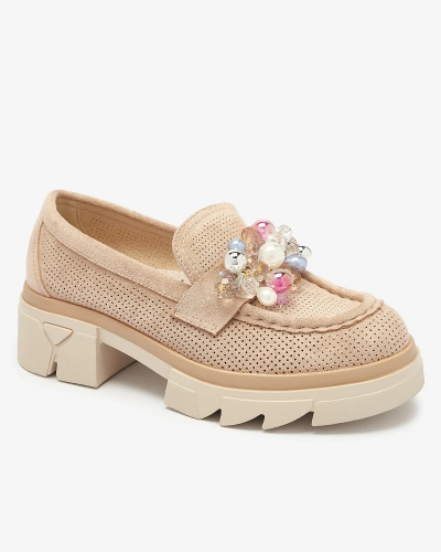 Mocasini de damă maro deschis de culoare maro deschis Peloga- Footwear