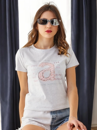 Royalfashion Tricou din bumbac pentru femei combinația de Owality