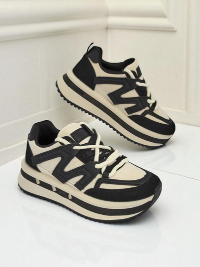 Sneakers platform Selene Nero fu eko-leder blaka gi uma