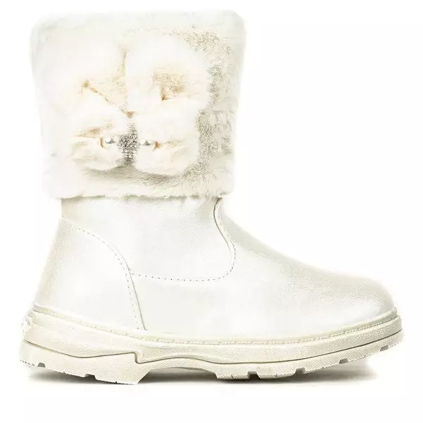 OUTLET Cizme de zăpadă bej pentru copii cu blană Bunni - Încălțăminte