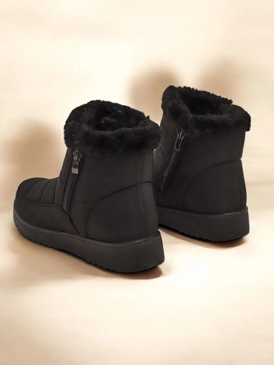 Botine Dama Venus Negre din Material Textil Confortabile pentru Iarnă