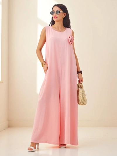 Atena Rosa Palazzo – kombinezon elegant cu bretele din țesătură de viscoză