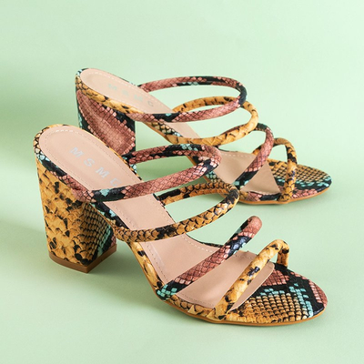 Papuci multicolori cu relief pe stâlpul superior Furlisa - Încălțăminte