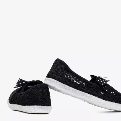 OUTLET Tenisi slip-on pentru copii Black Shea - Incaltaminte