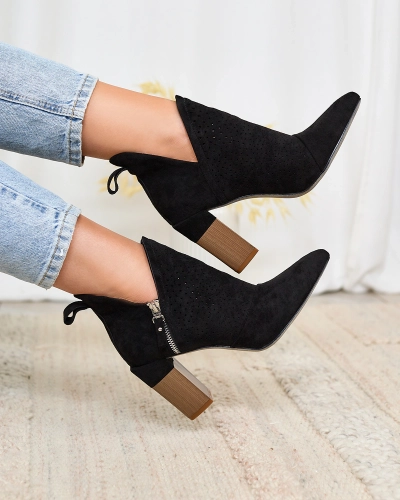 Royalfashion Cizme stiletto mai înalte pentru femei negre Swerros