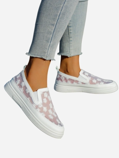Mocasinuri cu plasă pentru femei Royalfashion cu flori Emzos