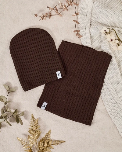 Set de iarnă universar Royalfashion - șapcă cu fular tubular
