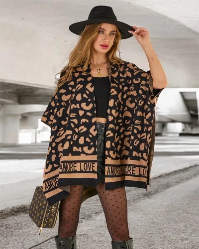 Royalfashion Poncho imprimat pentru femei