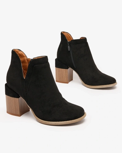 Royalfashion Black Lemere cizme cu toc pătrat negru
