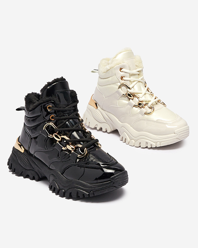 Pantofi sport de iarnă pentru femei crem a'la trappers Mertika - Încălțăminte