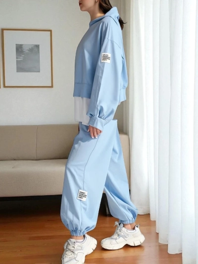 Royalfashion Set femei din bumbac cu inserție de cămașă