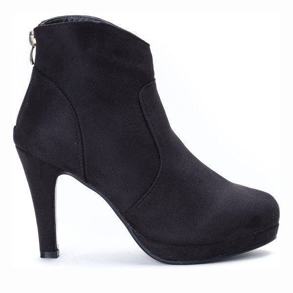Czarne botki na szpilce Nataly - Obuwie