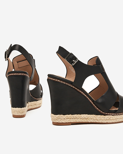 Sandale de damă negre cu pană înaltă Clack - Pantofi