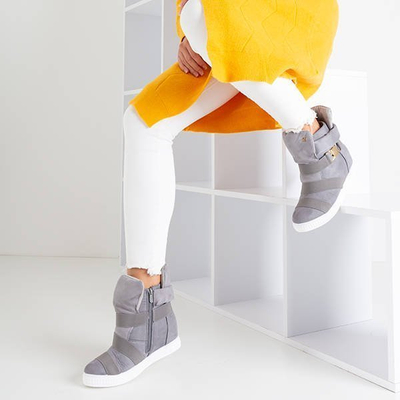 OUTLET Adidași gri pentru femei cu pană de interior Dinah - Încălțăminte