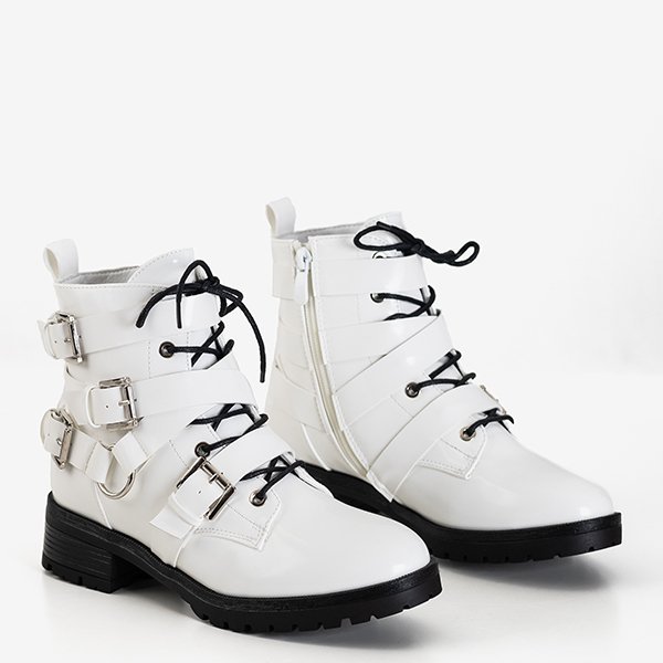 Genti cu catarame albe Ermite pentru femei - Încălțăminte