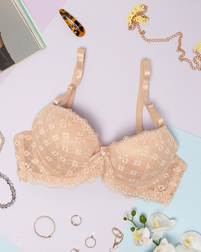 Sutien de dama cu dantela bej - Lenjerie intima