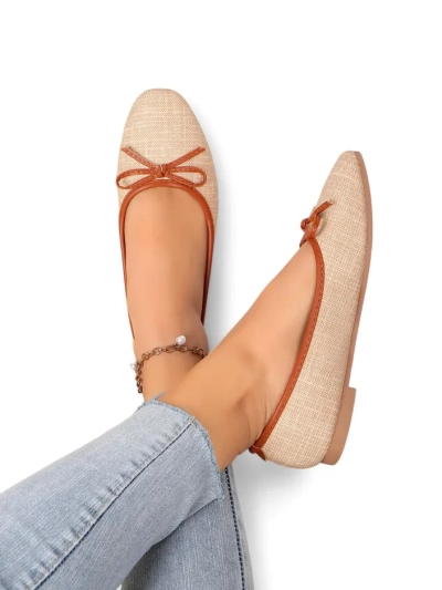 Pantofi balet pentru femei Royalfashion cu sclipici și o fundiță Aramie
