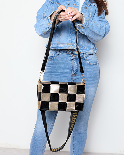 Geanta de dama mica neagra si aurie - Accesorii