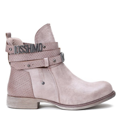 Różowe botki z wycięciami Arizona - obuwie