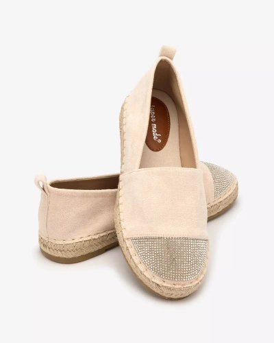 Royalfashion Espadrile de damă bej cu zirconii Iterica
