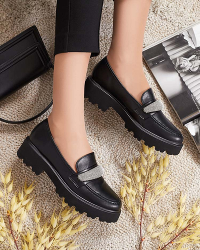 Royalfashion Mocasini de damă cu zirconii Emerne