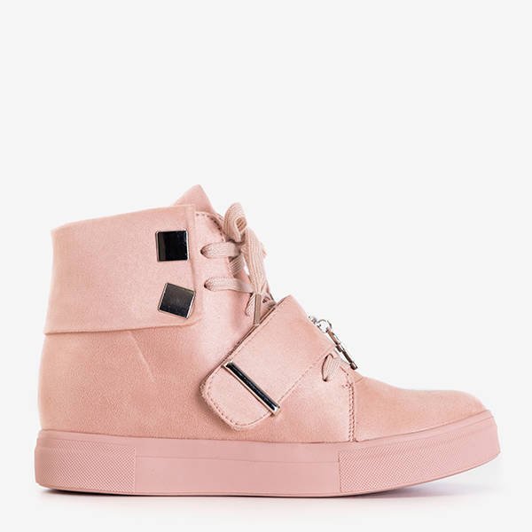 Adidași de damă roz, pe toc interior, cu toc Primidi-Shoes