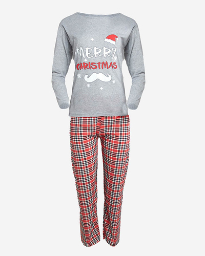 Pijama de Crăciun gri de 2 piese pentru femei- Îmbrăcăminte