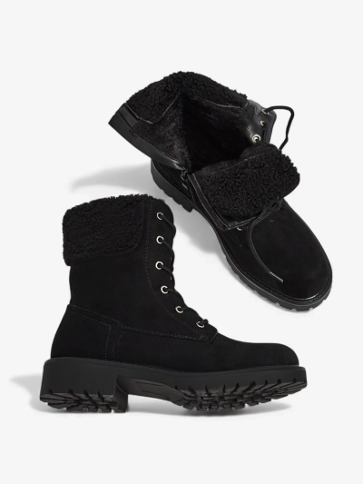 Botine de damă Trevolla din piele ecologică întoarsă cu șireturi