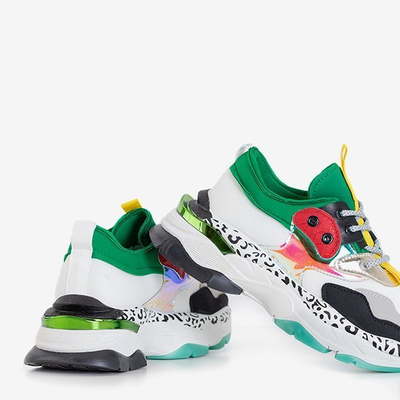 Ghete dama albe cu inserții colorate Grandi - Încălțăminte