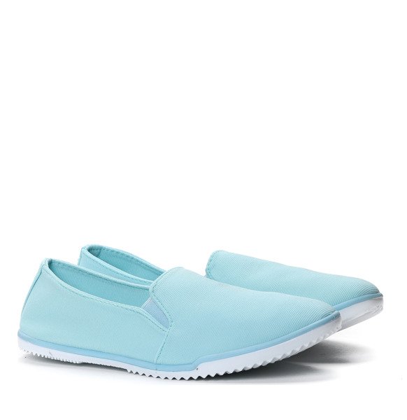 Jasnoniebieskie, tkaninowe slip on Sky- Obuwie