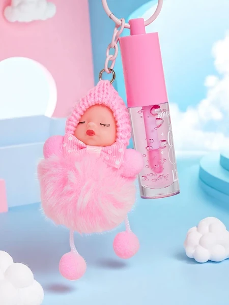 Luciu de buze pentru copii cu păpușă Roz Deschis