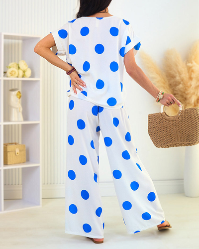 Royalfashion Set de mazăre pentru femei alb cobalt