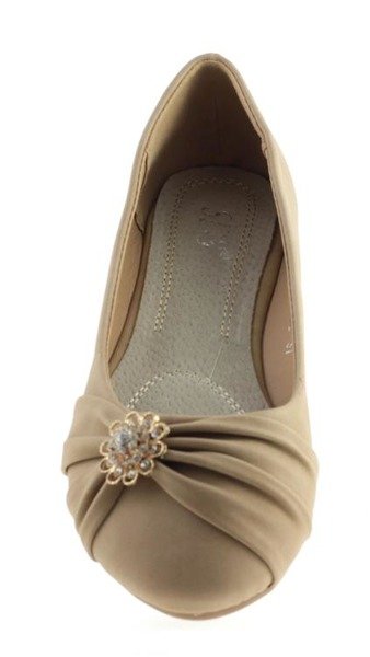 Baleriny z ozdobą w kolorze khaki Kahella - Obuwie