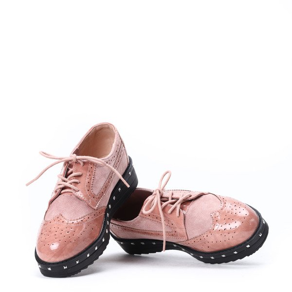 Różowe oxfordy z ćwiekami Halsey - Obuwie