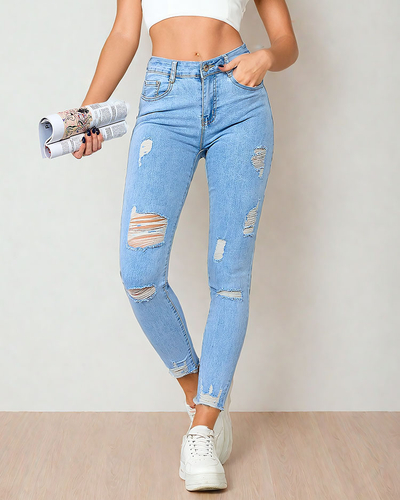 Royalfashion Blugi tubulari pentru femei cu frecare