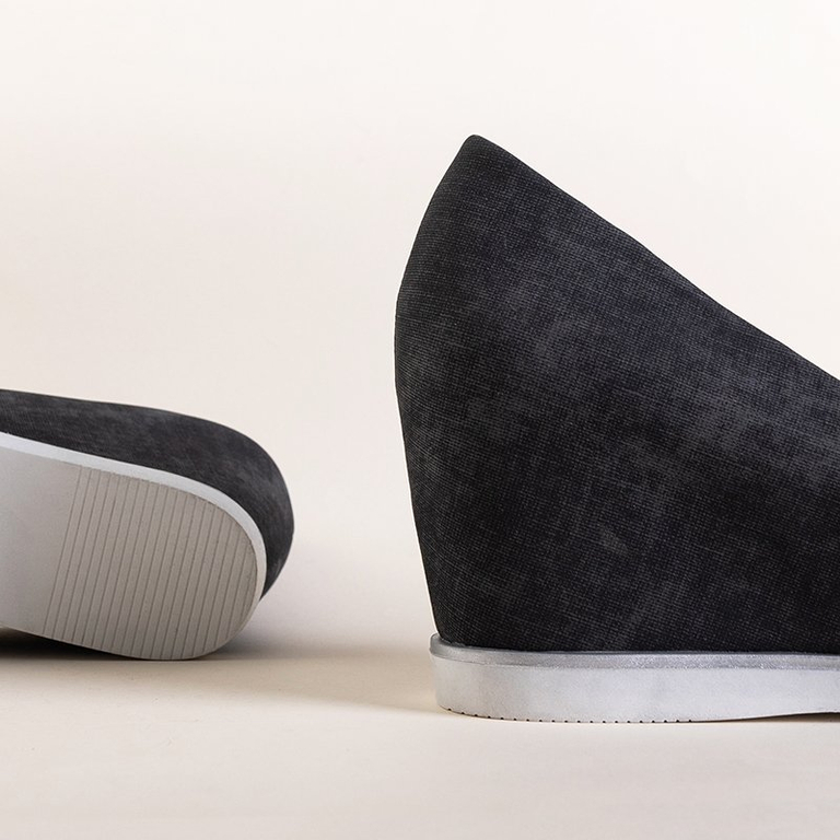 OUTLET Pene peep toe dama gri închis Kaqia - Pantofi