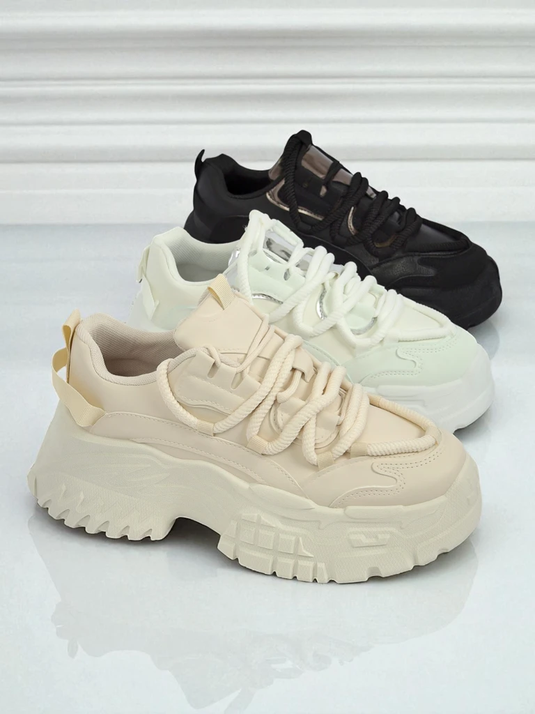 Дамскэ sneakers-ы Artemisia Bianca на платформье зэ скуры экологічнэй 6,5 цм