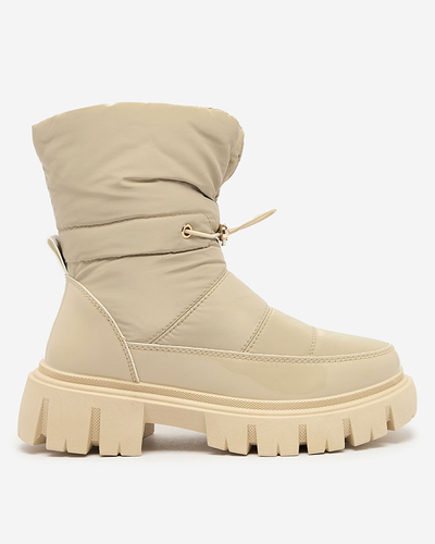 Royalfashion Cizme de zăpadă slip-on pentru femei de culoare maro deschis Sadella