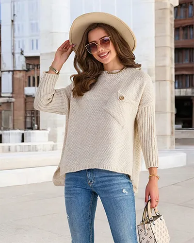 Pulover pentru femei Royalfashion Beige