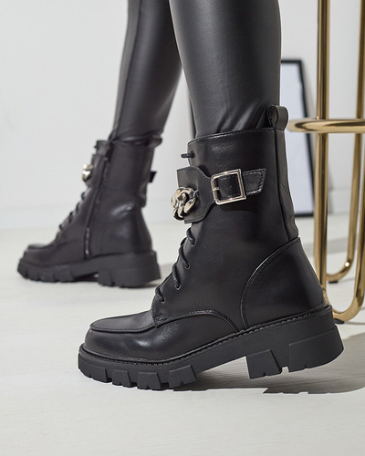 Cizme bagger negre călduroase pentru femei Effpi- Footwear