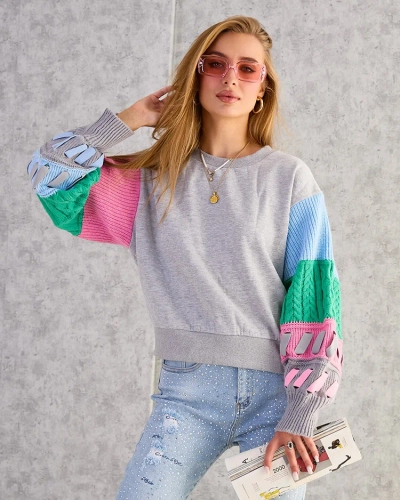 Royalfashion Hanorac pentru femei cu mâneci colorate