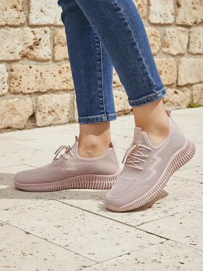 Aurelia Rosa – dámske športové topánky Royalfashion z tkaniny, ružové, plochý podpätok
