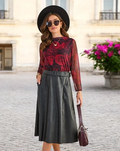 Fusta midi pentru femei de la Royalfashion MĂRIME PLUS